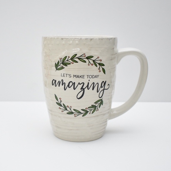 Other - Coffee Mug “Let make today amazing” Greenery White